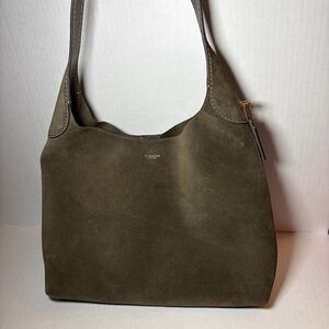 Coach CCU01 Brooklyn Shoulder Bag 34 Suede Olive Women